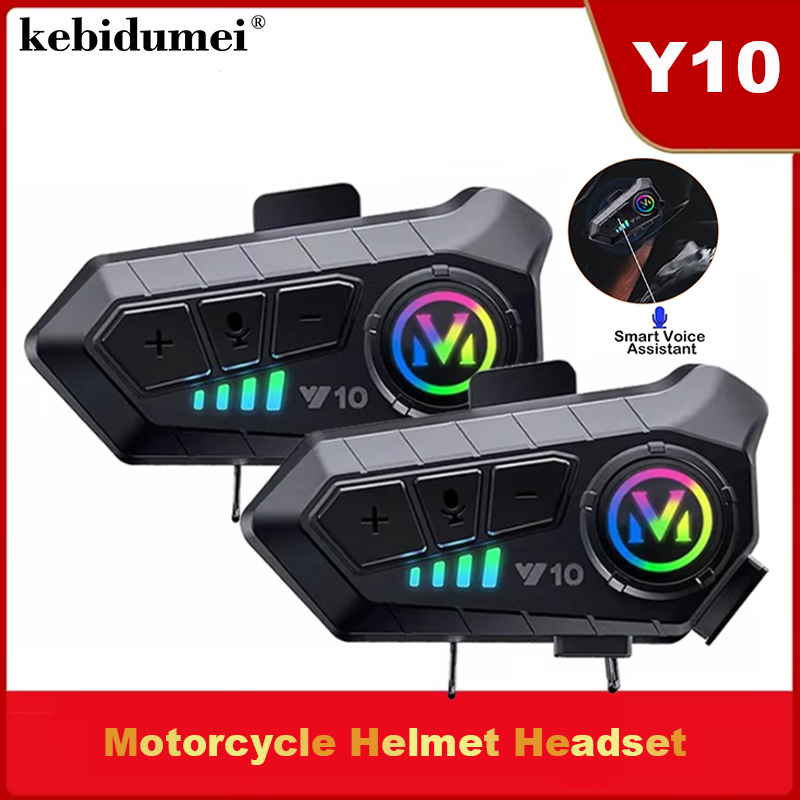 Full Face Motorcycle Helmet With Bluetooth - Auricolare Bluetooth 5.3 Y10 per Casco,