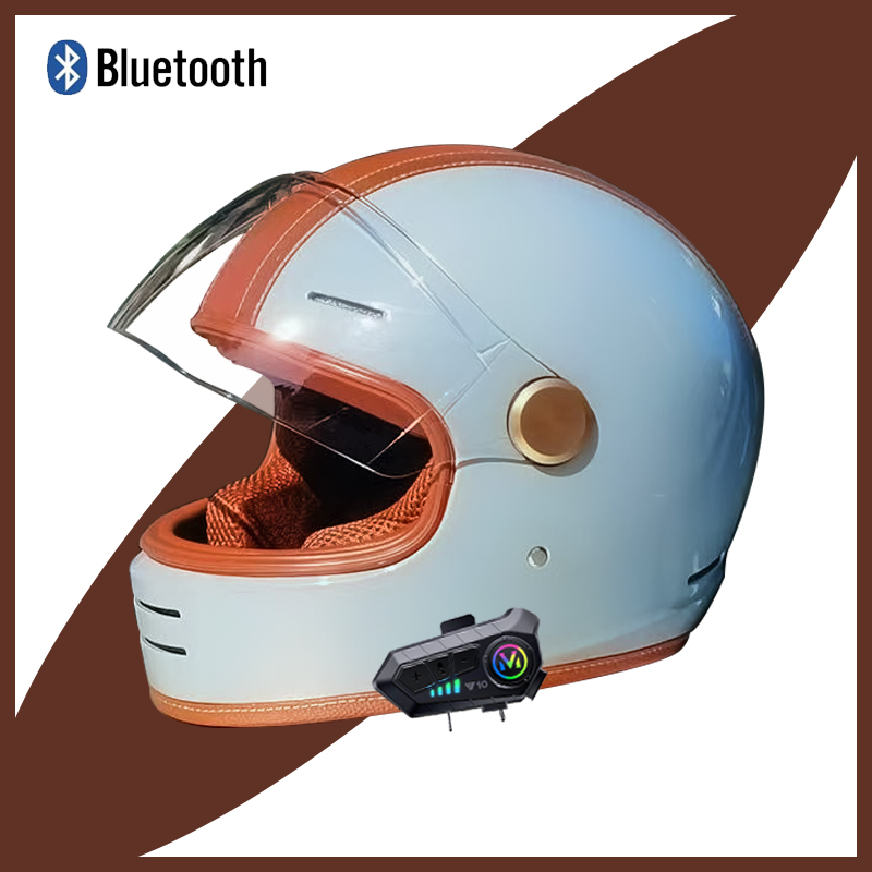 Vintage Open Face Retro Helmet - Casco da motociclista vintage Casque: viso
