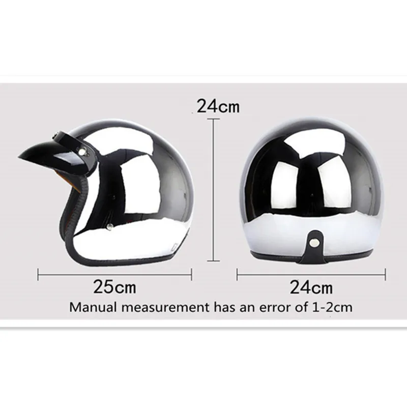 Specchio Argento Cromato Moto  - Vintage Open Face Retro Helmet recensione e prezzo