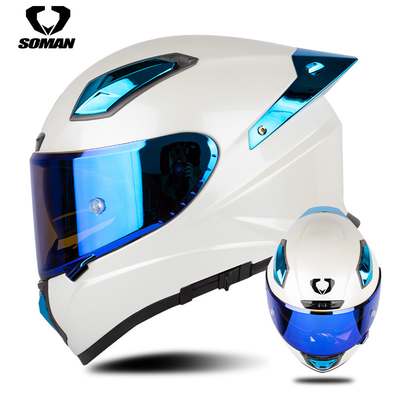 Casco da moto Soman in fibra d - Carbon Fiber Lightweight Motorcycle Helmet recensione e prezzo