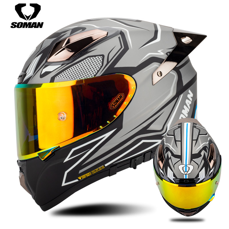 Casco da moto Soman in fibra d - Carbon Fiber Lightweight Motorcycle Helmet recensione e prezzo