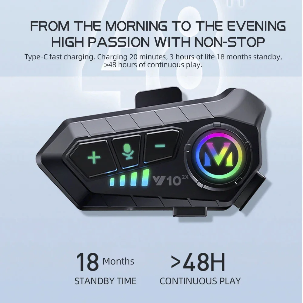 Interfono Bluetooth V10 2X per - Universal Motorcycle Helmet Intercom Headset recensione e prezzo