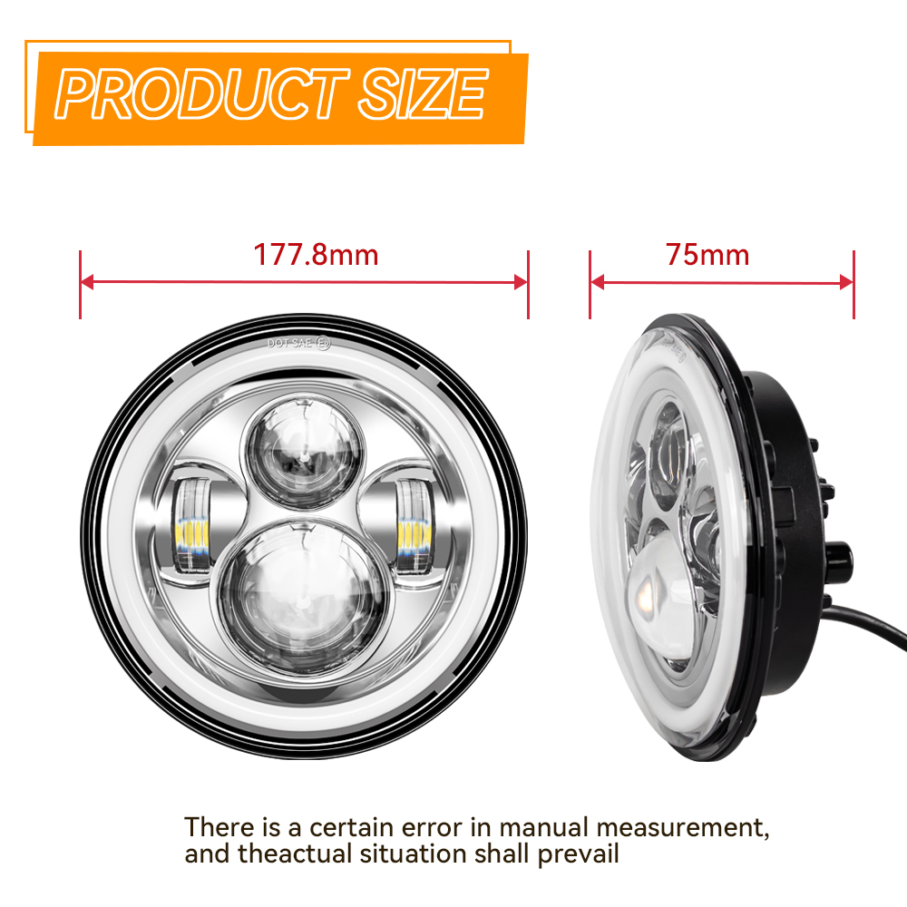 Faro universale rotondo da 7 p - Universal Motorcycle Led Headlight Projector recensione e prezzo