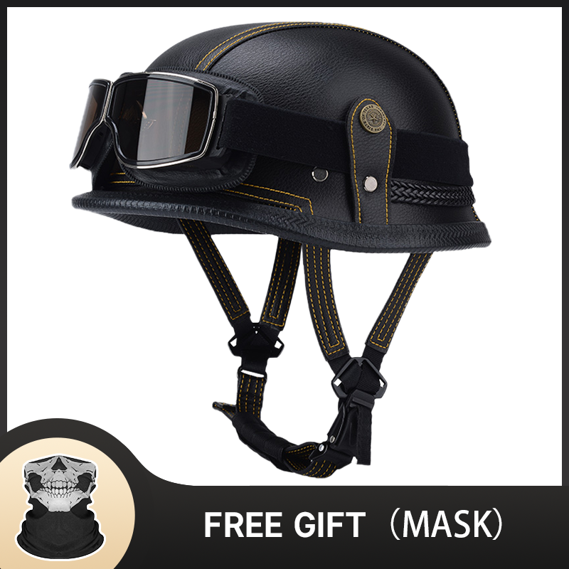 Casco tedesco mezzo vintage Ca - Vintage Open Face Retro Helmet recensione e prezzo