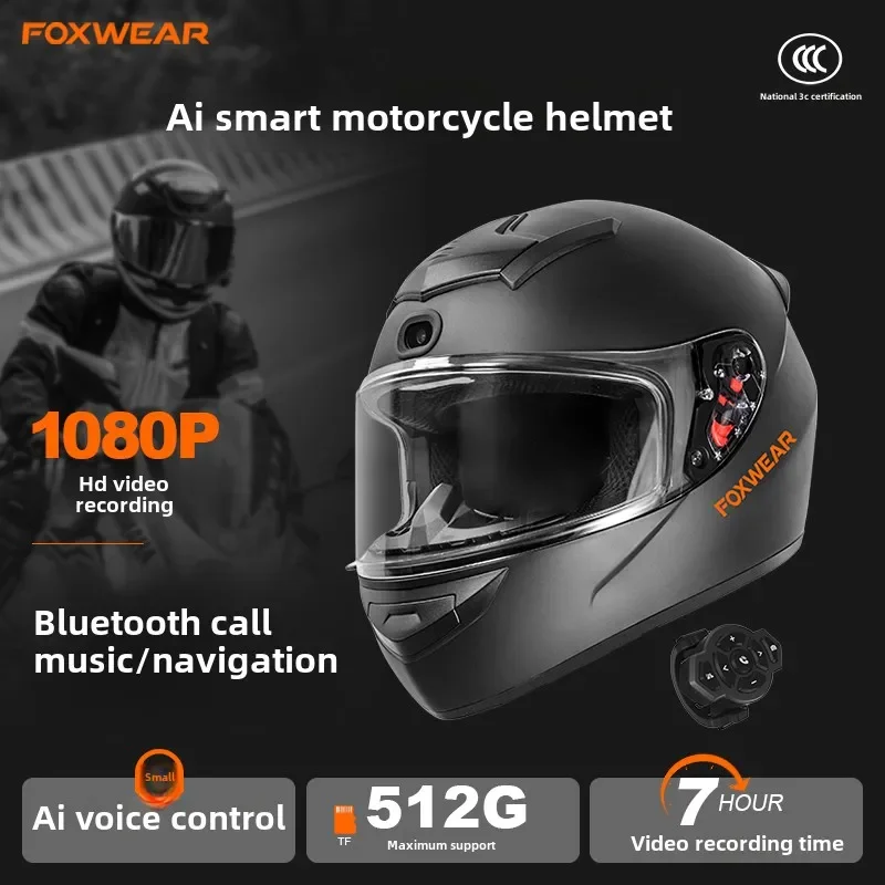 Casco moto AI Intelligence con - Full Face Motorcycle Helmet With Bluetooth recensione e prezzo