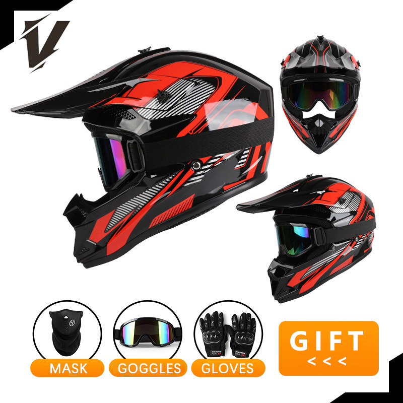 Set Casco Moto Fuoristrada Int - Off Road Motocross Helmet Goggles Set recensione e prezzo