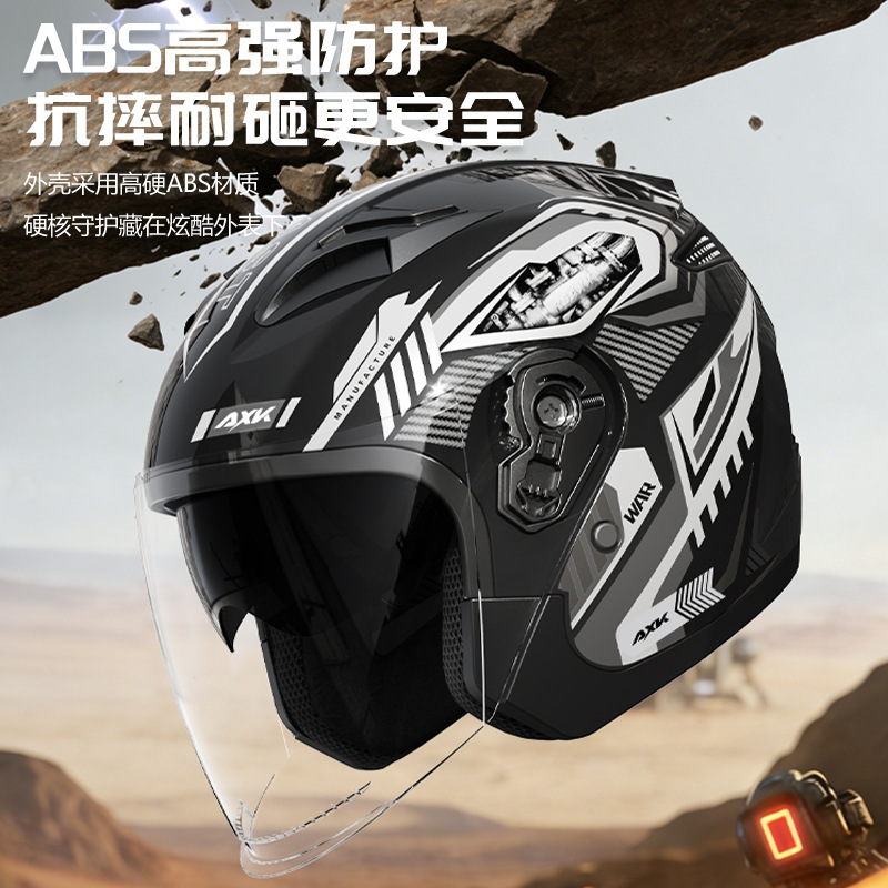 Caschi Moto Retrò 3/4 Open Fac - Dual Visor Motorcycle Racing Helmet recensione e prezzo